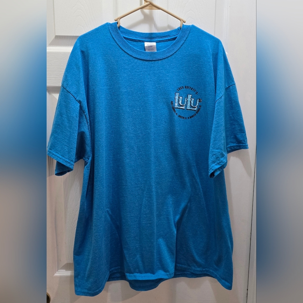 Lucy Buffett Blue Crew Neck Short Sleeve Tee